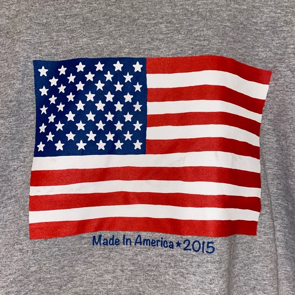 🇺🇸MADE IN USA T Shirt 2015 Heather Gray 4th of July Patriotic Memorial Veteran - Picture 3 of 4